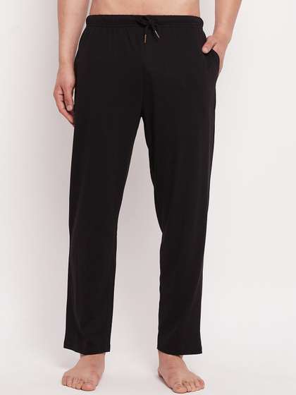 Hypernation Men
                        Black Solid Cotton Lounge Pants