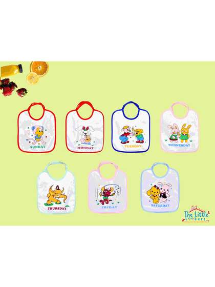 The Little Lookers
                    Infant Pack Of 7 Multi-Coloured Animal Printed Terry
                    Cotton Bibs