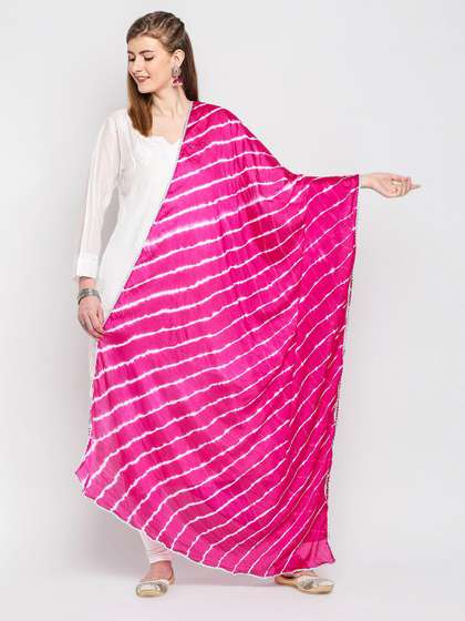 Dupatta Bazaar Pink
                      Leheriya Dupatta