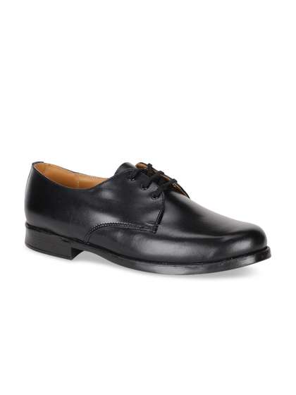 Bata Men Black Solid
                        Leather Formal Derbys