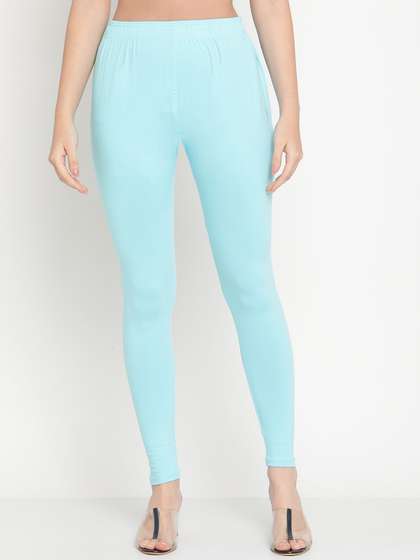 TAG 7 Women Blue
                        Solid Comfort Fit Ankle Length Leggings