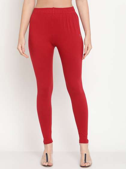 TAG 7 Women Maroon
                        Solid Comfort Fit Ankle Length Leggings