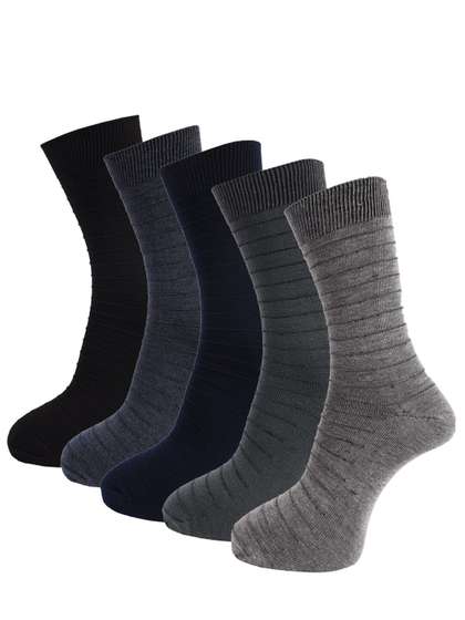 Dollar Socks Men
                        Assorted Pack of 5 Self Design Cotton Full
                        Length Socks