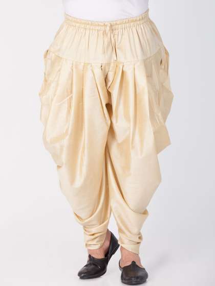 VASTRAMAY Men
                        Gold-Colored Solid Dhoti Pants