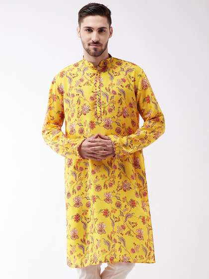 VASTRAMAY Men Floral Printed Kurta