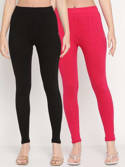 TAG 7 Women Pack
                          Of 2 Solid Comfort Fit Ankle-Length Leggings