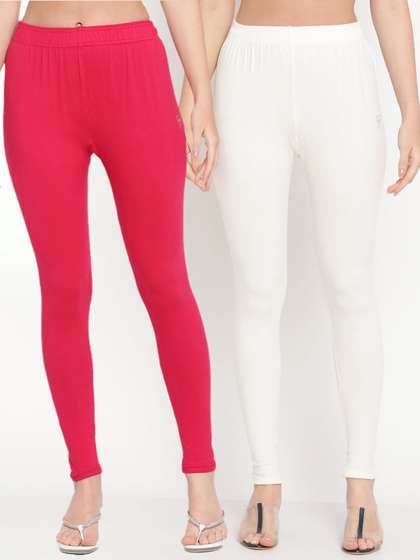 TAG 7 Women Pack
                          Of 2 Solid Ankle-Length Comfort Fit Leggings