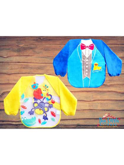 The Little Lookers
                    Infant Pack Of 2 Blue & Yellow Printed Bibs