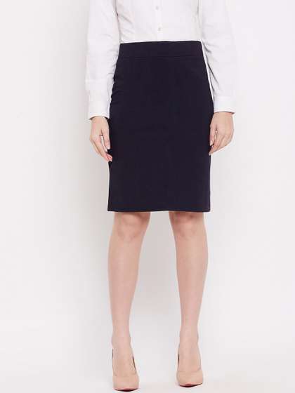 Clora Creation Solid Pencil Skirts