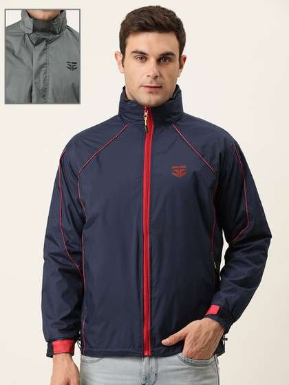 Sports52 wear Men
                        Dark Blue And Grey Solid Reversible Rain Jacket