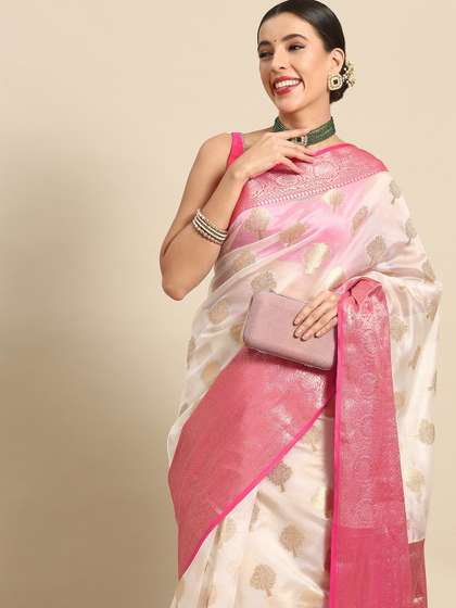Silk Land Ethnic
                        Motifs Zari Kasauv Saree