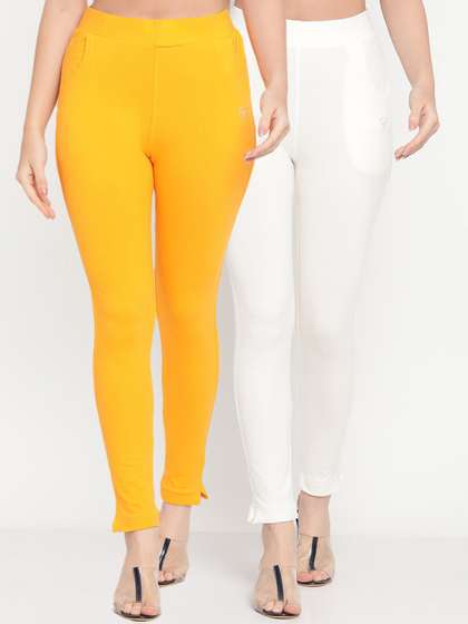 TAG 7 Women Pack of
                        2 Yellow & Off White Solid Kurti Pants