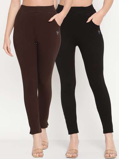 TAG 7 Women Pack of
                        2 Brown & Black Solid Kurti Pants