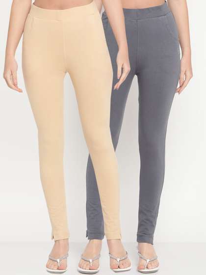 TAG 7 Women Pack of
                        2 Beige & Grey Solid Kurti Pants