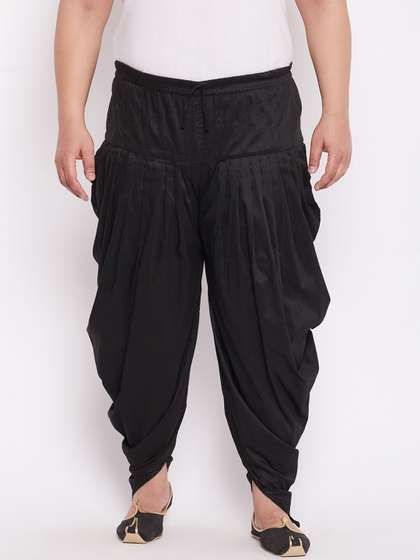 VASTRAMAY Men
                          Black Solid Cowl Dhoti Pants