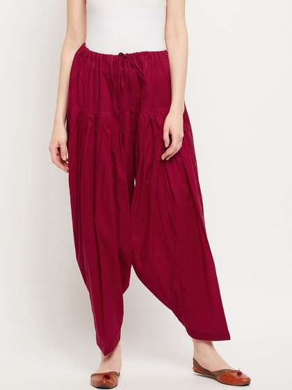 Clora Creation
                          Women Maroon Solid Loose Fit Pure Cotton
                          Patiala Salwar