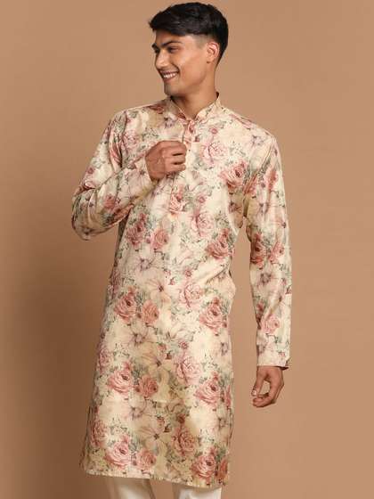 VASTRAMAY Men Floral Printed Kurta