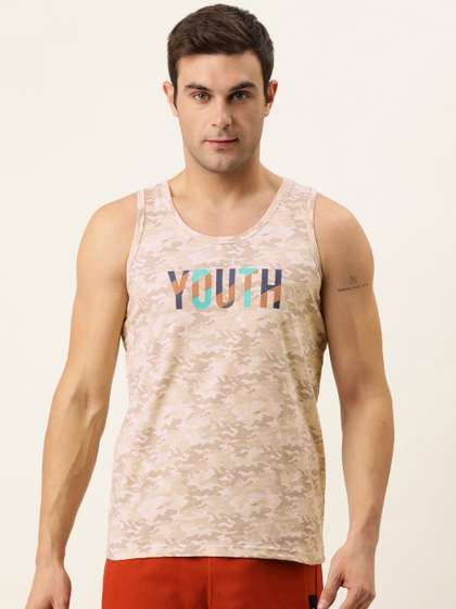 Sweet Dreams Men Beige Printed Lounge T-shirt
