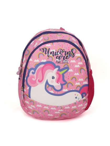 QIPS Girls Pink &
                    White Unicorn Graphic Backpack