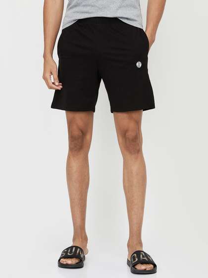 max Men Black
                          Solid Lounge Shorts