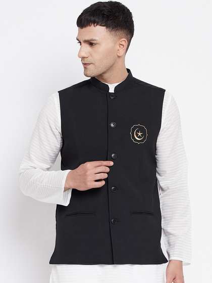 even Men Eid Insignia Embroidered Woven Nehru Jackets