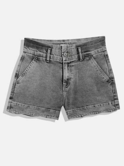 UTH by Roadster Girls Regular Fit Denim Shorts