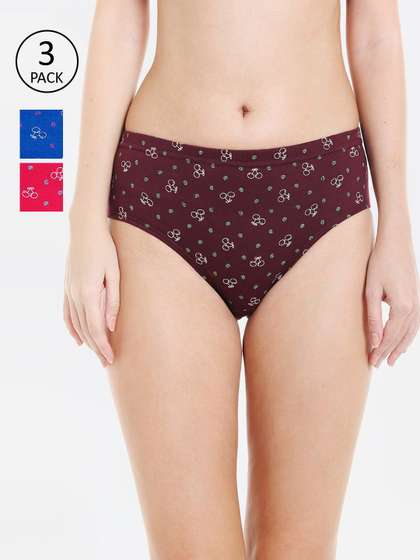 Bodycare Women
                          Pack Of 3 Printed Cotton Briefs