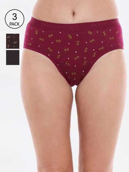 Bodycare Women Pack Of
                      3 Printed Pure Cotton Hipster Briefs