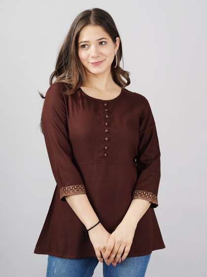 KALINI Brown Solid Top