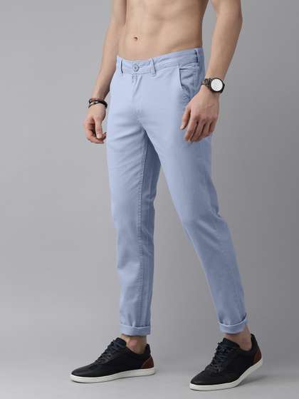 Roadster Men Blue
                          Solid Regular Trousers