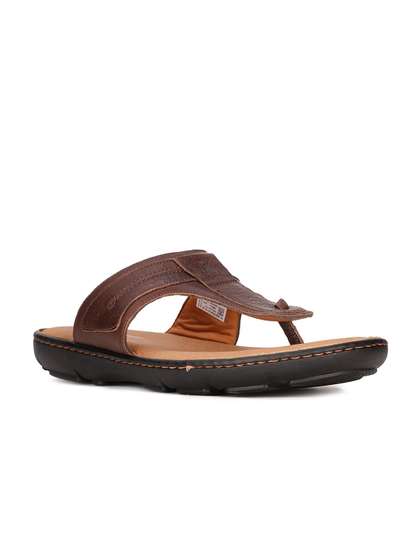Hush Puppies Men Brown
                    & Tan Leather Comfort Sandals