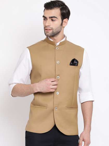 VASTRAMAY Men Slim-Fit Nehru Jackets