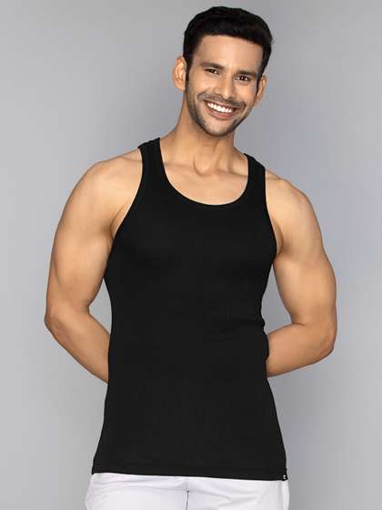 XYXX Men Solid Nova
                        Super Combed Cotton Black Round Neck Innerwear
                        Vest