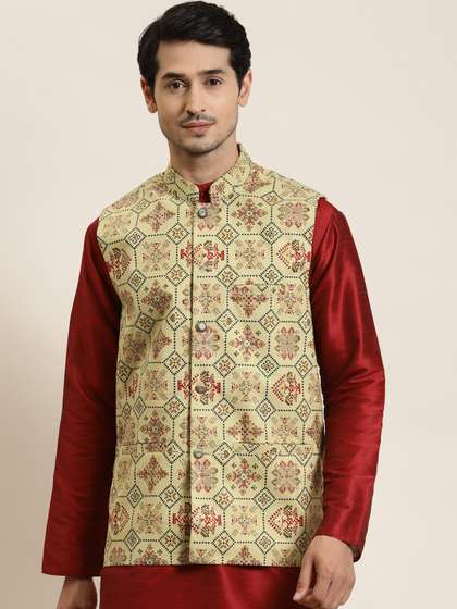 SOJANYA Men Printed Nehru Jacket