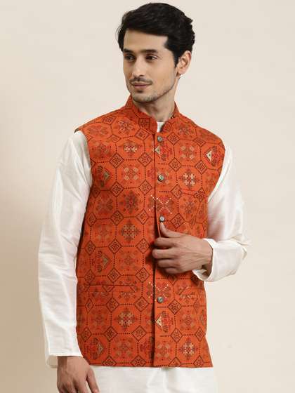 SOJANYA Men Printed Nehru Jacket