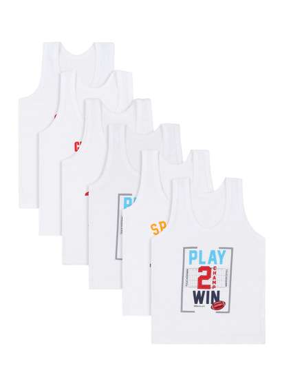 Bodycare Kids Infant
                    Boys Pack Of 6 Assorted Cotton Innerwear Vests