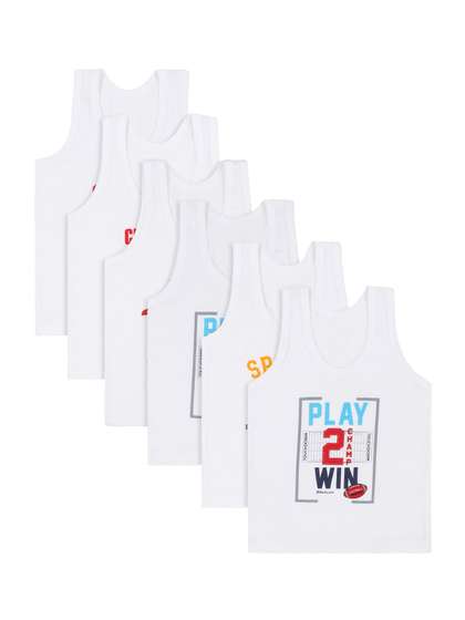 Bodycare Kids Infant
                    Boys Pack Of 6 Assorted Cotton Innerwear Vests