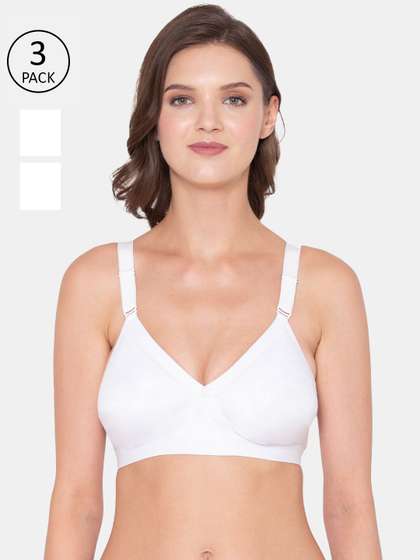 Souminie Pack of 3
                        White Solid Plus Size Cotton Minimizer Bras
