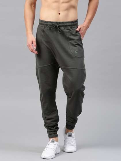 HRX by Hrithik Roshan Grey Drop-Crotch Joggers