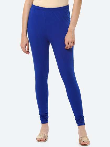 Biba Women Blue
                          Solid Churidar Length Leggings