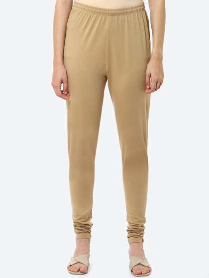 Biba Women Camel
                        Brown Solid Churidar Length Leggings