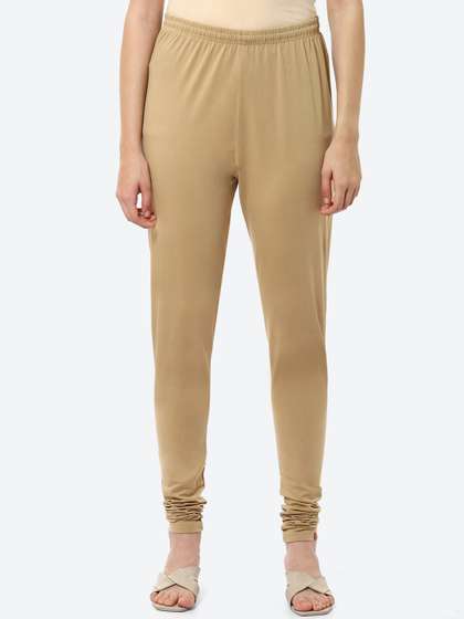 Biba Women Camel
                        Brown Solid Knitted Leggings