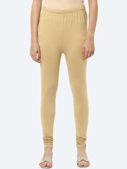 Biba Women Beige
                        Solid Churidar Leggings