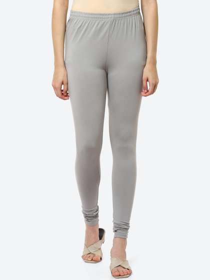 Biba Women Grey
                        Solid Churidar Length Leggings
