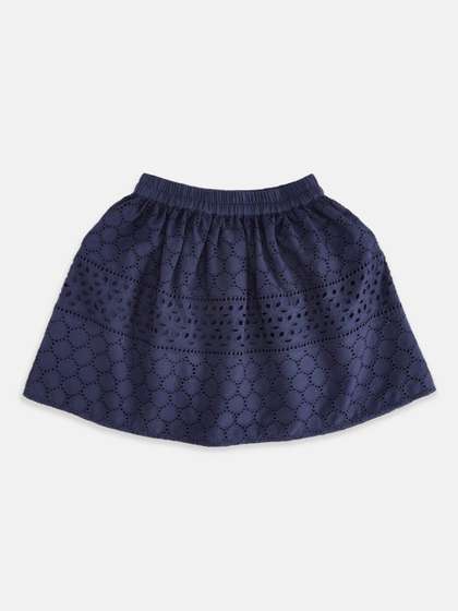 Pantaloons Junior Girls Schiffli Flared Skirts