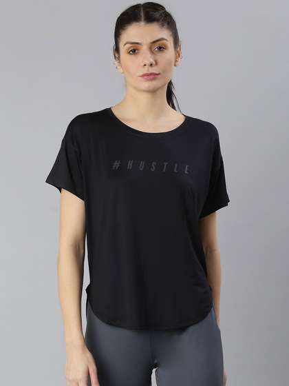 MKH Women Black
                        Solid Dri-FIT Sports T-shirt