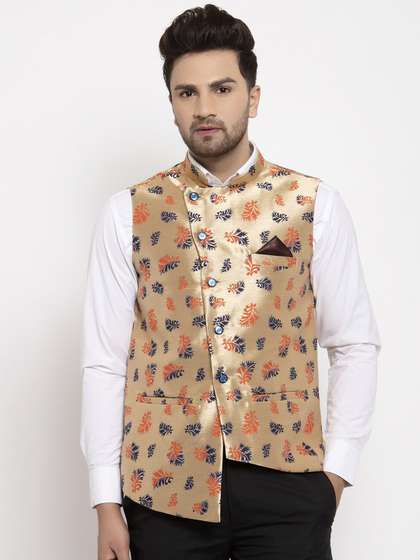 KLOTTHE Men Woven Design Nehru Jackets