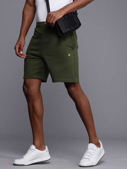 HRX by Hrithik
                          Roshan Men Olive Green Solid Shorts