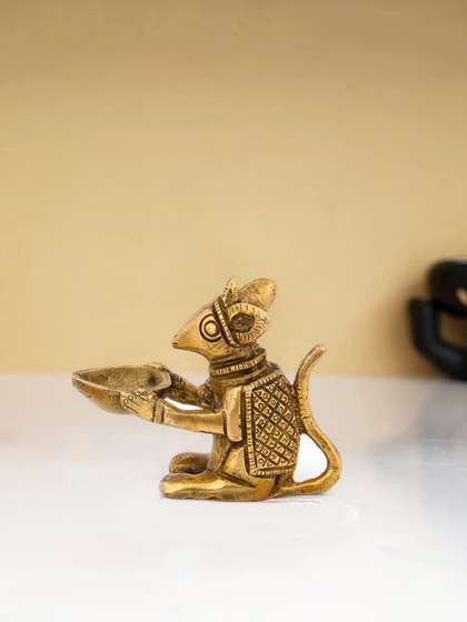CraftVatika Mouse Brass Easy to Clean Diwali Diyas