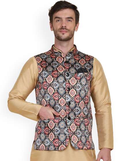 TAHVO Men Printed Nehru Jacket